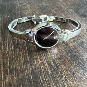 Movado Silver and Black Women's Watch